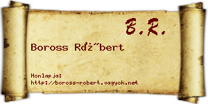 Boross Róbert névjegykártya